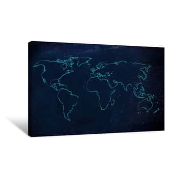Image of World Map Design: Go Global Canvas Print