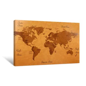 Image of World Map Close Up Canvas Print