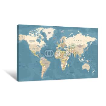 Image of World Map Vector  Detailed Illustration Of Worldmap Canvas Print