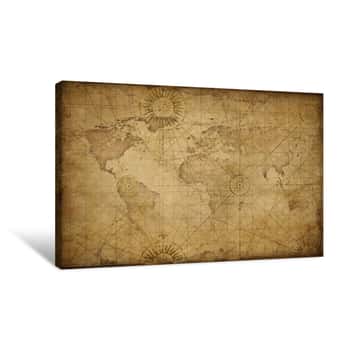 Image of Retro Styled World Map Canvas Print