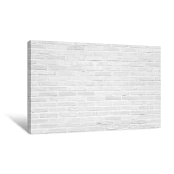 Image of White Grunge Brick Wall Texture Background Canvas Print