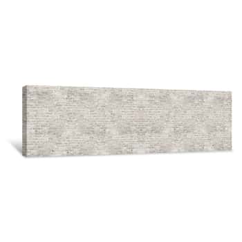 Image of Vintage White Wash Brick Wall Texture For Design  Panoramic Background For Your Text Or Image Canvas Print