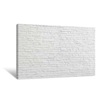 Image of White Old Brick Wall Urban Background Canvas Print