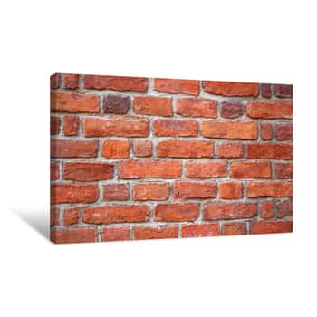 Image of Red Brick Wall Texture Grunge Background Canvas Print