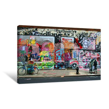 Image of Graffiti On City Streets Canvas Print