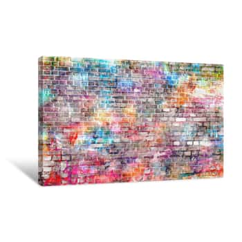 Image of Colorful Grunge Art Wall Illustration, Background Canvas Print