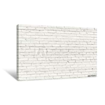 Image of White Brick Wall Background Canvas Print