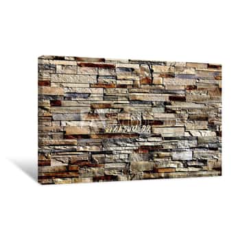 Image of Exterior Textures, Patterns And Backgrounds Made From Stone, Brick And Other Building Materials Canvas Print