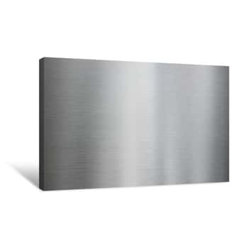 Image of Metal Brushed Steel Or Aluminum Texture Canvas Print