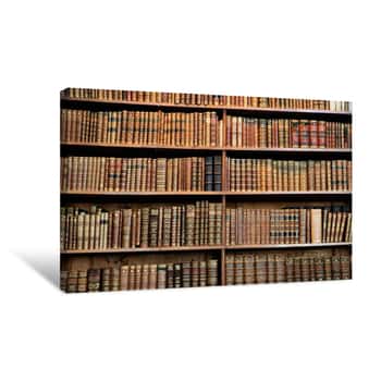 Image of Antique Book Racks In An Old Library In Vienna Canvas Print
