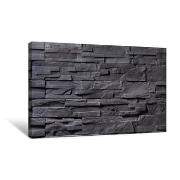 Image of Texture Of Gray Stone Wall Canvas Print