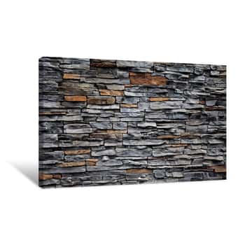 Image of Old Brick Wall From A Stone Canvas Print