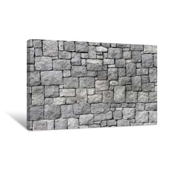 Image of Old Gray Stone Wall, Seamless Background Texture Canvas Print