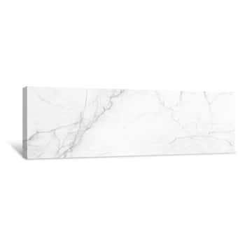Image of Panoramic White Background From Marble Stone Texture For Design Canvas Print