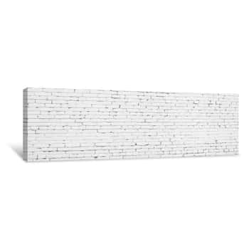 Image of White Old Brick Wall Urban Background Canvas Print