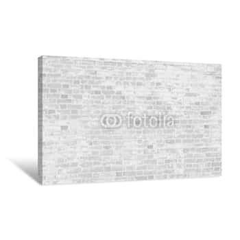 Image of Faded White Brick Wall Background Canvas Print