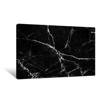 Image of Black Marble Have White Pattern Texture, Use For Product Design Canvas Print
