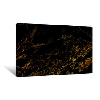 Image of Gold And Black Marble Patterned Texture Background Canvas Print