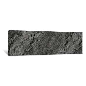 Image of Horizontal Black Stone Texture For Pattern And Background Canvas Print