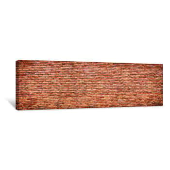 Image of Vintage Brick Wall Texture  Panoramic Background Of Old Stone Canvas Print