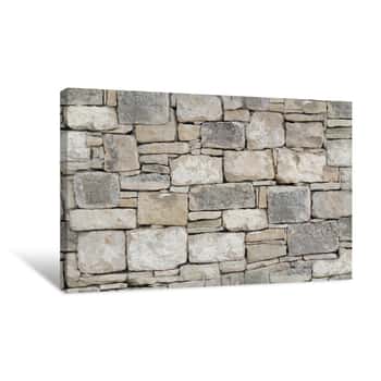 Image of Dry Stone Wall As Seamless Background Canvas Print