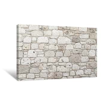 Image of White Stone Wall Canvas Print