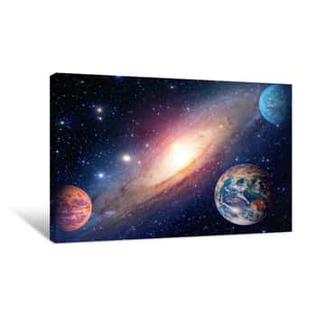 Image of Astrology Astronomy Earth Outer Space Solar System Mars Planet Milky Way Galaxy  Elements Of This Image Furnished By NASA Canvas Print