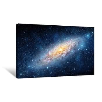 Image of Blue and Red Dots in Galaxy Canvas Print