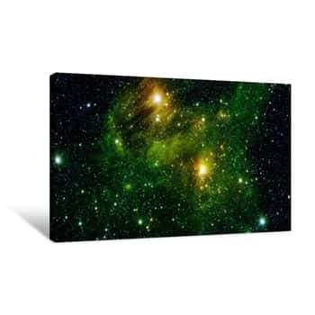 Image of Green Space Nebula Elements Of This Image Furnished By NASA Canvas Print