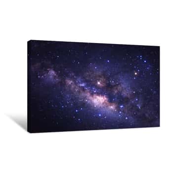 Image of The Center Of  Milky Way Galaxy With Stars And Space Dust In The Universe Canvas Print