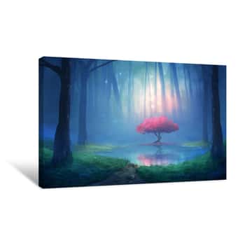 Image of Cherry Tree In The Forest Canvas Print