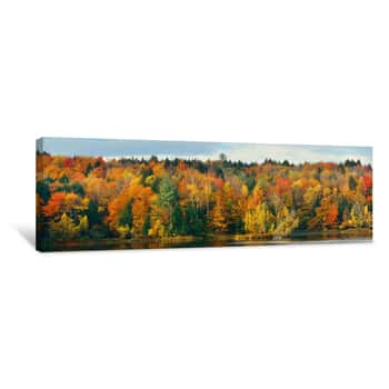 Image of Lake Autumn Foliage Canvas Print