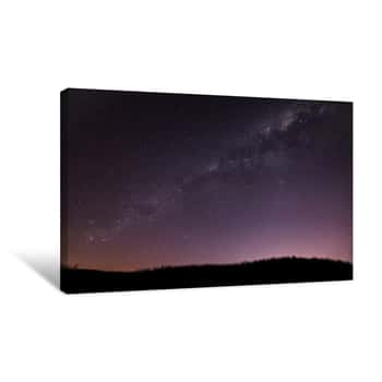 Image of Milkyway Over Papamoa Beach New Zealand Canvas Print