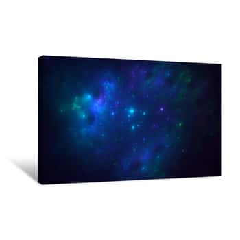 Image of 3D Rendering Multicolored Abstract Fractal On Black Background Canvas Print