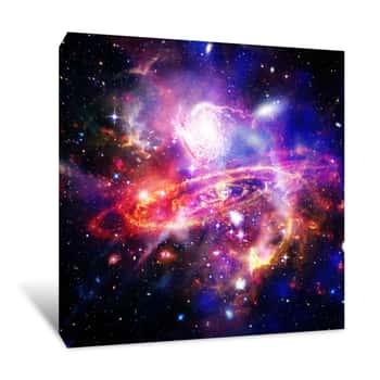 Image of Space Background With Colorful Galaxy Cloud Nebula  The Elements Of This Image Furnished By NASA Canvas Print