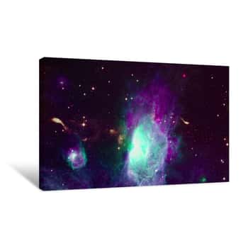 Image of Stellar Explosion Behind Star Clusters  High Resolution Galaxy Background  Motion On Black Background, Starlight Nebula In Galaxy At Universe Space Background  This Image Furnished By NASA Canvas Print
