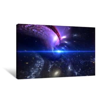 Image of Galaxy A System Of Millions Or Billions Of Stars, Together With Gas And Dust, Held Together By Gravitational Attraction Canvas Print