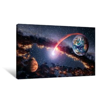 Image of Outer Space Planet Earth Mars Launch Astrology Solar System Galaxy Universe  Elements Of This Image Furnished By NASA Canvas Print