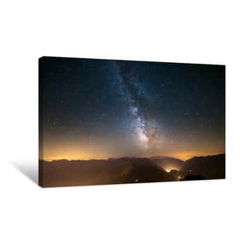 Image of The Milky Way Viewed From High Up In The Alps Canvas Print
