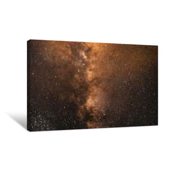 Image of Milky Way Galaxy  Great Plan Night Sky With Stars Canvas Print