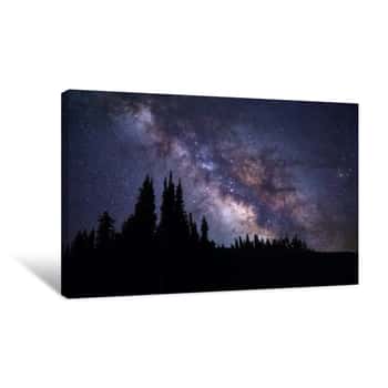 Image of Milky Way Galaxy And Starry Night Sky Canvas Print