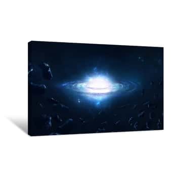 Image of Galaxy And Asteroids Canvas Print