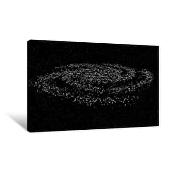 Image of Stars In Galaxy Shape 3D Illustration Canvas Print