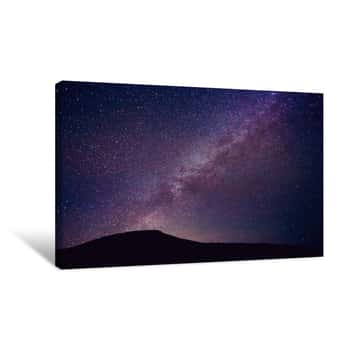 Image of Night Sky With Stars And Galaxy Canvas Print
