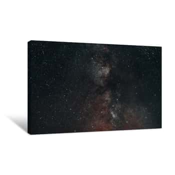 Image of The Starry Night Sky  The Milky Way  Amazing Photo Large Exposure Canvas Print