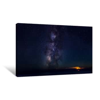 Image of Moonset & Milky Way Canvas Print