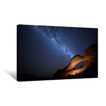Image of Milky Way Over Spitzkoppe, Namib, Namibia Canvas Print