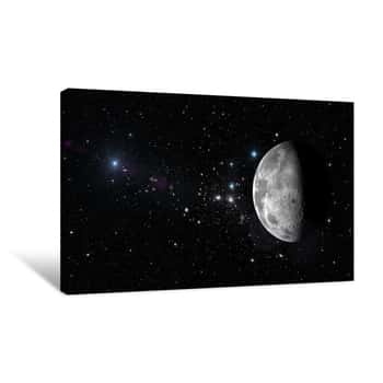 Image of Planet Moon In Outer Space  Elements Of This Image Furnished By NASA Canvas Print