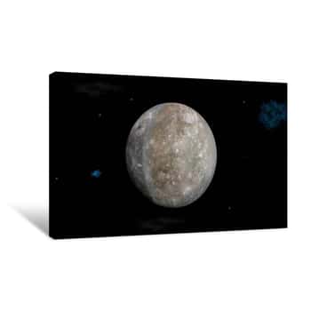 Image of Planet Mercury On Stars Background Canvas Print