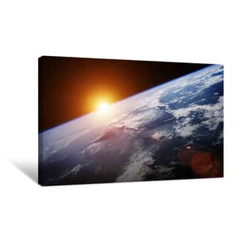 Image of Planet Earth In Space 3D Rendering Elements Of This Image Furnished By NASA Canvas Print